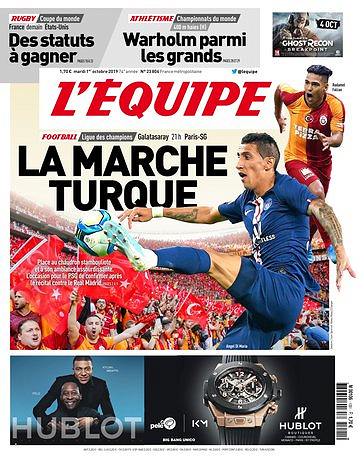 L’equipe du Mardi 1er Octobre 2019