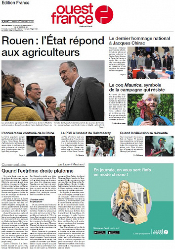 Ouest France - Mardi 1er Octobre 2019