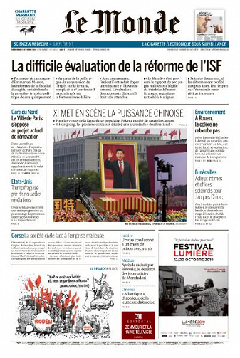 Le Monde du Mercredi 2 Octobre 2019