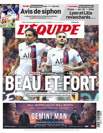 L’equipe du Mercredi 2 Octobre 2019
