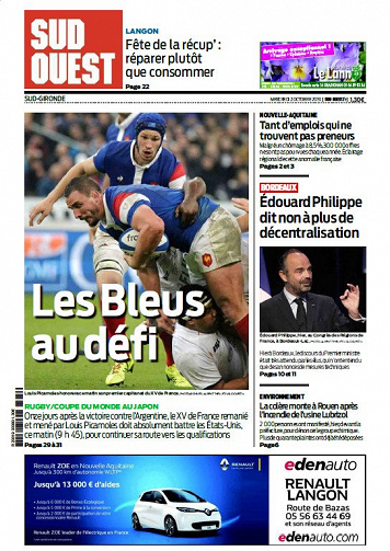 Sud Ouest Sud-Gironde - Mercredi 2 Octobre 2019