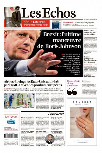 Les Echos du Jeudi 3 Octobre 2019