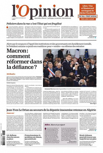 L’Opinion du Jeudi 3 Octobre 2019