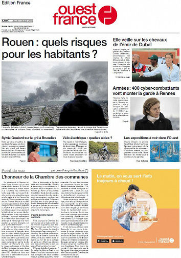 Ouest France - Jeudi 3 Octobre 2019