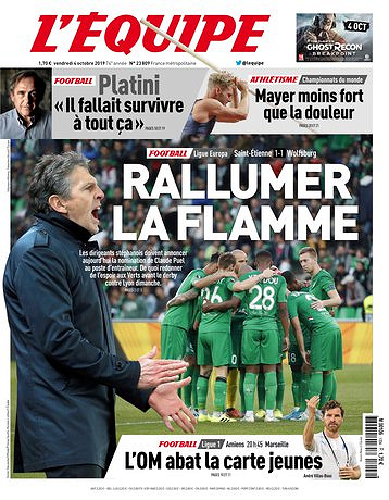 L’equipe du Vendredi 4 Octobre 2019