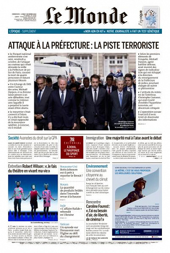 Le Monde du Dimanche 6 et Lundi 7 Octobre 2019