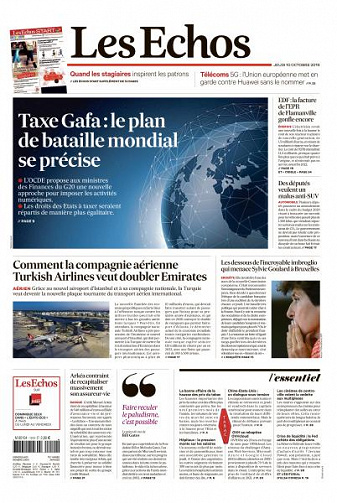 Les Echos du Jeudi 10 Octobre 2019