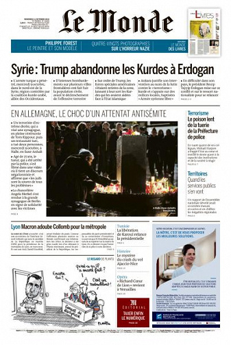 Le Monde du Vendredi 11 Octobre 2019