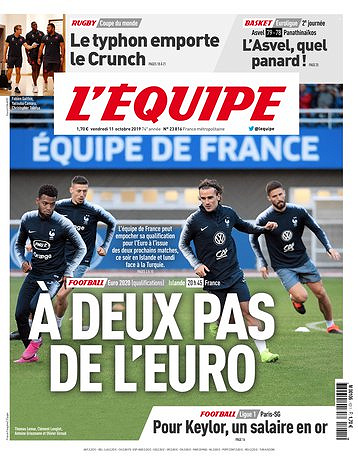 L’equipe du Vendredi 11 Octobre 2019
