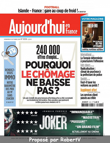Aujourd’hui en France - Vendredi 11 Octobre 2019