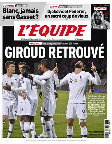 L’equipe du Samedi 12 Octobre 2019