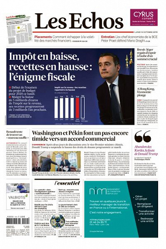 Les Echos du Lundi 14 Octobre 2019