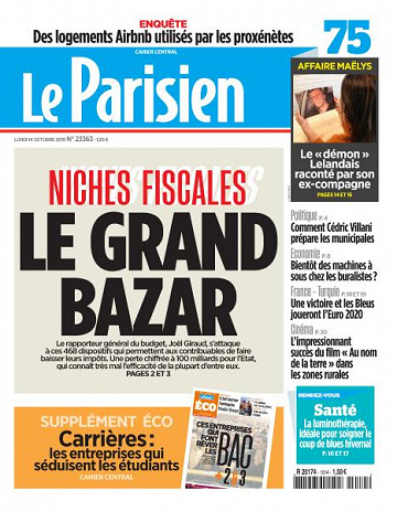 Le Parisien du Lundi 14 Octobre 2019