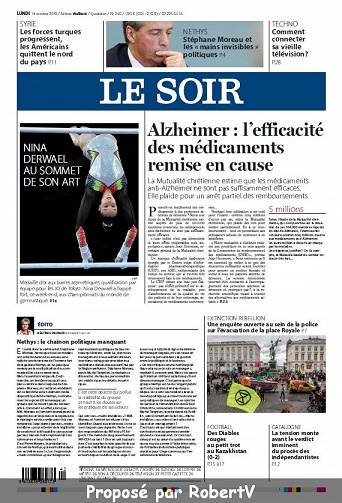 Le Soir - Lundi 14 Octobre 2019