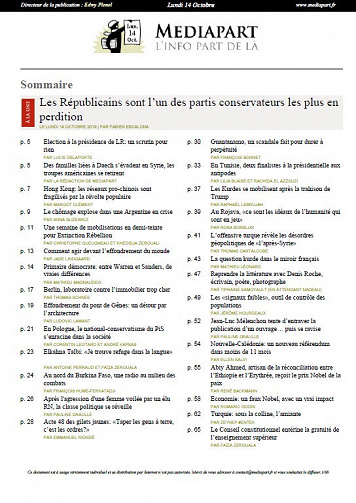 Mediapart - Lundi 14 Octobre 2019