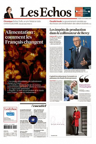 Les Echos du Mardi 15 Octobre 2019