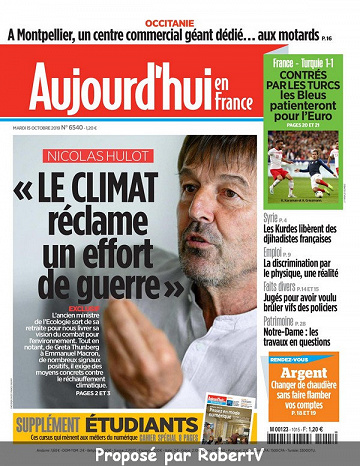 Aujourd’hui en France - Mardi 15 Octobre 2019