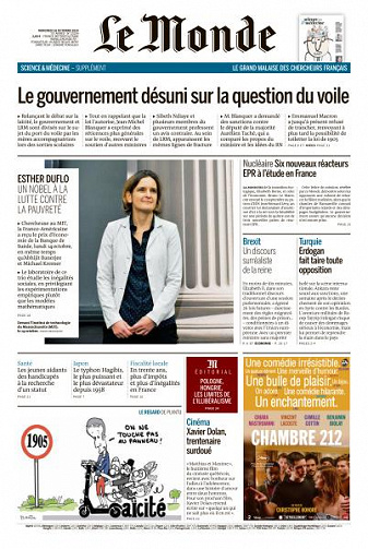 Le Monde du Mercredi 16 Octobre 2019