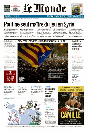 Le Monde du Jeudi 17 Octobre 2019