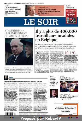 Le Soir - Jeudi 17 Octobre 2019