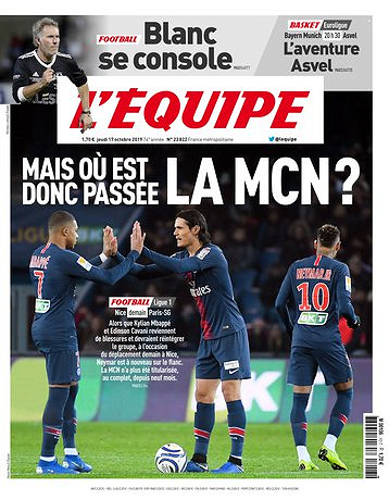 L’equipe du Jeudi 17 Octobre 2019