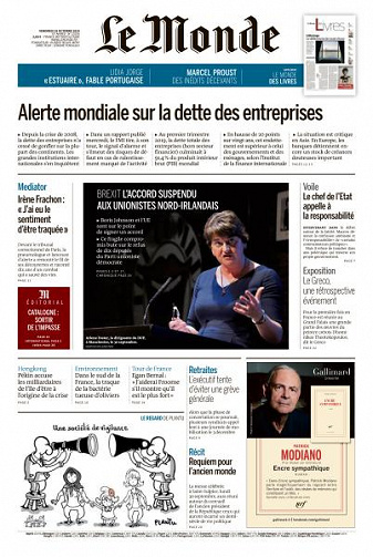 Le Monde du Vendredi 18 Octobre 2019