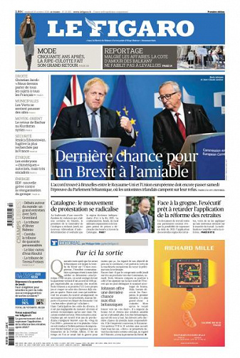 Le Figaro du Vendredi 18 Octobre 2019