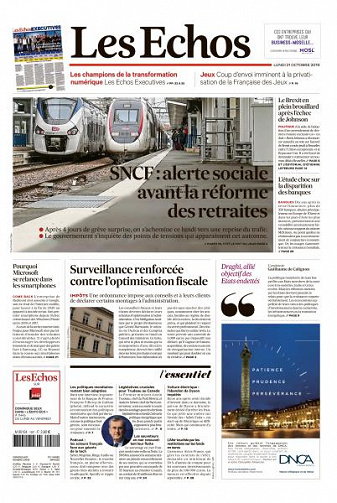 Les Echos du Lundi 21 Octobre 2019