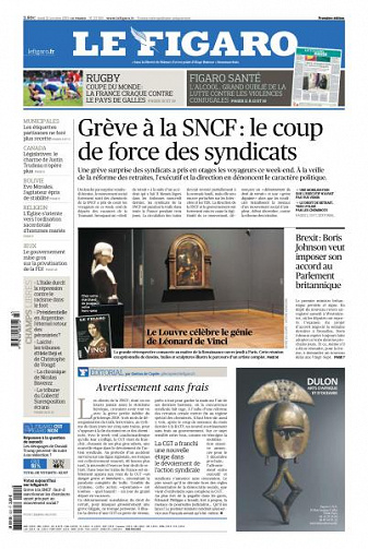 Le Figaro du Lundi 21 Octobre 2019