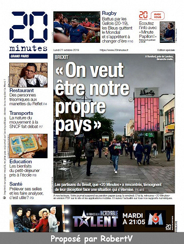 20 minutes - Lundi 21 Octobre 2019