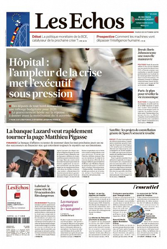Les Echos du Mardi 22 Octobre 2019