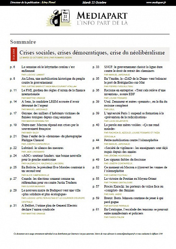 Mediapart - Mardi 22 Octobre 2019