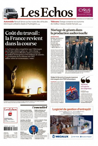 Les Echos du Mercredi 23 Octobre 2019