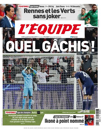 L’equipe du Jeudi 24 Octobre 2019