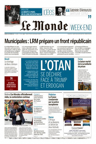 Le Monde du Samedi 26 Octobre 2019