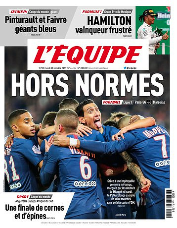 L’equipe du Lundi 28 Octobre 2019