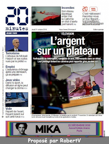 20 Minutes - Jeudi 31 Octobre 2019