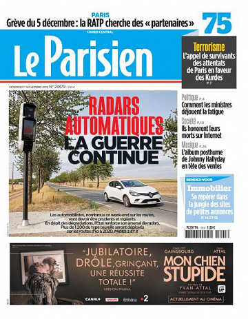 Le Parisien du Vendredi 1er Novembre 2019