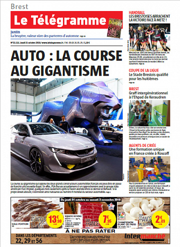 Le Télégramme ( 4 Editions) Du Jeudi 31 Octobre 2019