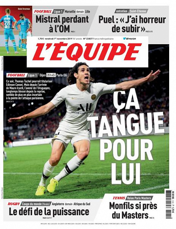 L’equipe du Vendredi 1er Novembre 2019