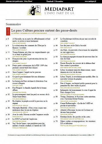 Mediapart - Vendredi 1er Novembre 2019