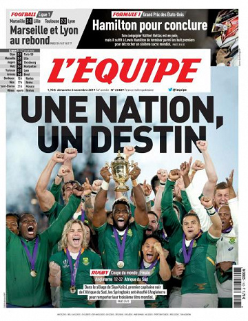 L’equipe du Dimanche 3 Novembre 2019