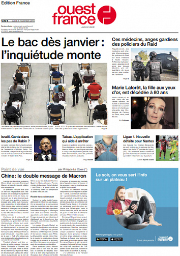 Ouest-France Édition France Du Lundi 4 Novembre 2019