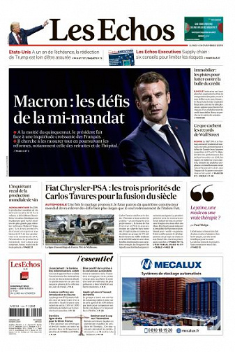 Les Echos du Lundi 4 Novembre 2019