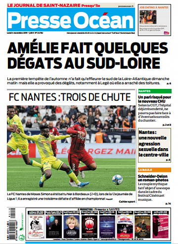 Presse Océan (4 Editions) Du Lundi 4 Novembre 2019