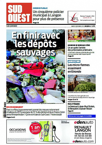 Sud Ouest Sud-Gironde - Mardi 5 Novembre 2019