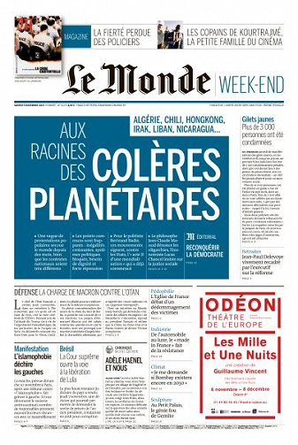 Le Monde du Samedi 9 Novembre 2019