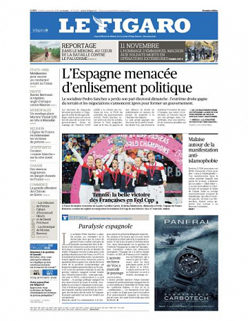 Le Figaro du Lundi 11 Novembre 2019