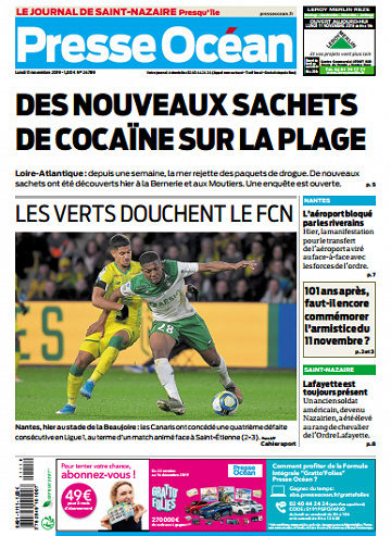 Presse Océan (4 Editions) Du Lundi 11 Novembre 2019