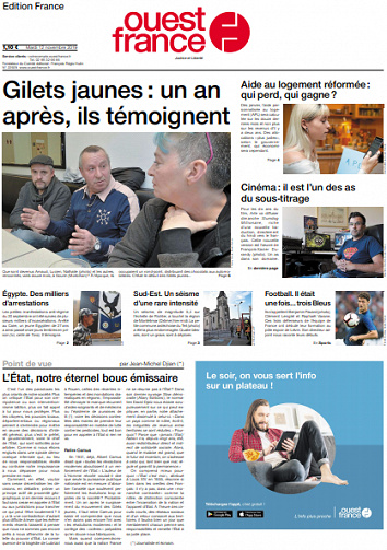 Ouest-France Édition France Du Mardi 12 Novembre 2019